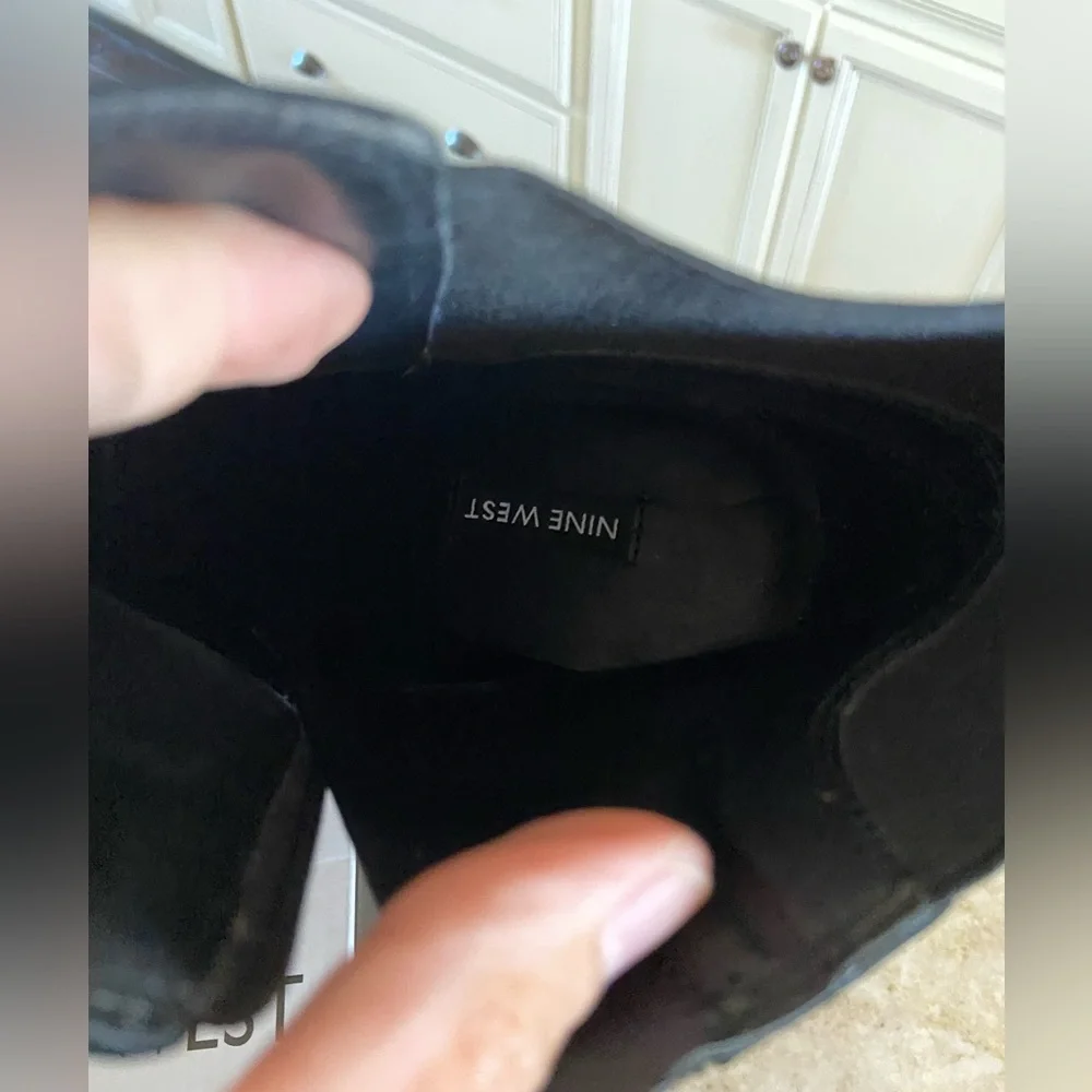 🟠 NINE WEST LEATHER CURTIS WEDGE ANKLE BOOTIE - BRAND NEW - WOMENS SIZE 9.5 🟠 - Picture 5 of 8